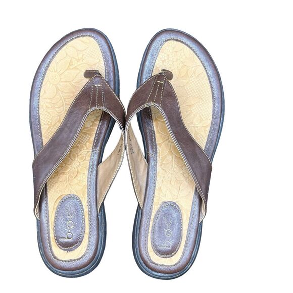 B.O.C. Women’s Slip On Sandals Brown Size 10 - Picture 2 of 11